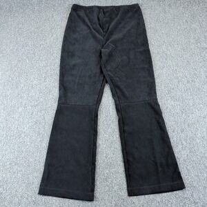 In Due Time Women Maternity Pants Medium Black Faux Suede Flare Leg Pull On Boho